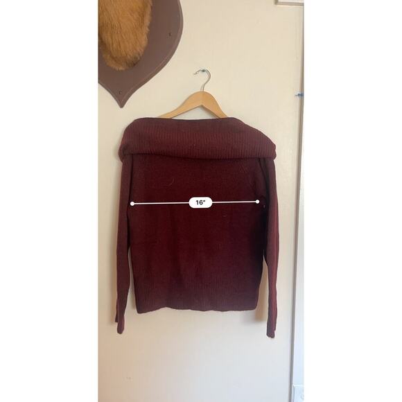 NWT BeachLunchLounge Womens Marilyn Priscilla Sweater Rib-Knit Merlot‎ Size XS - Picture 9 of 11